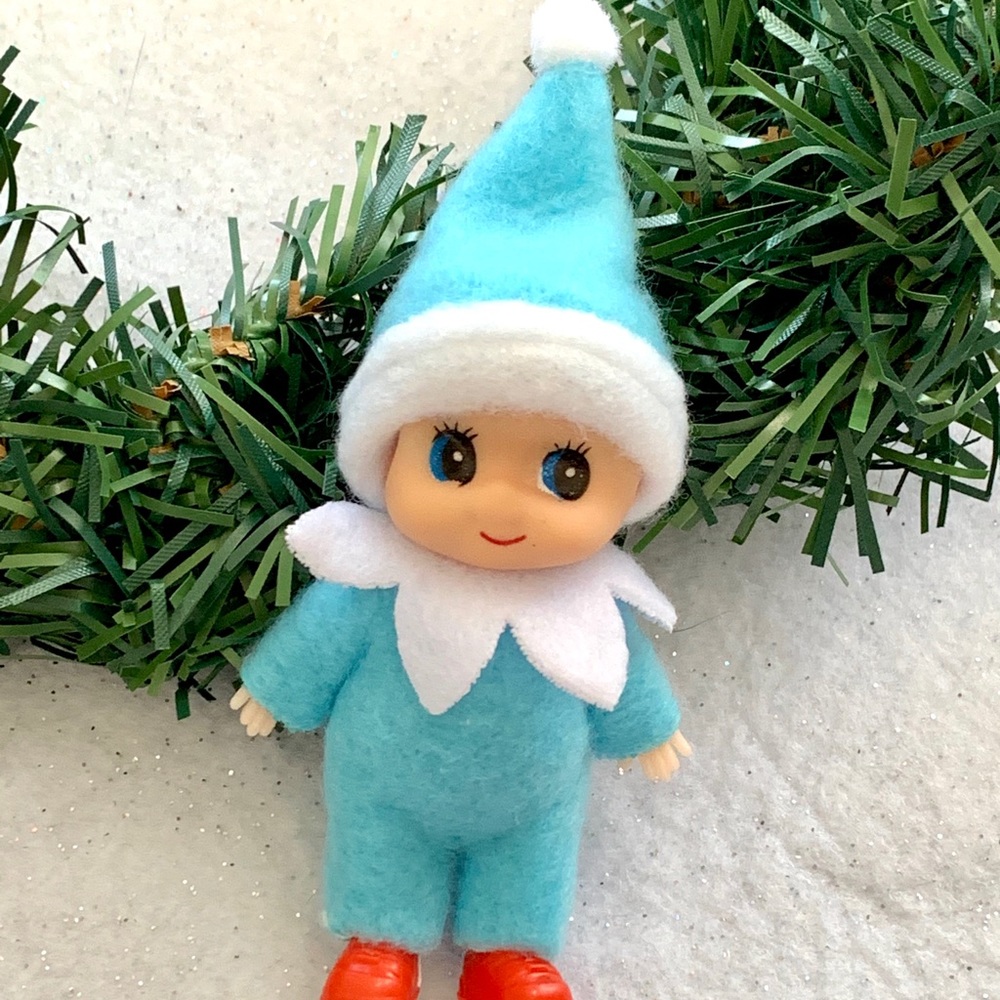 Blue Baby Elf Doll Toddler Christmas Elf
